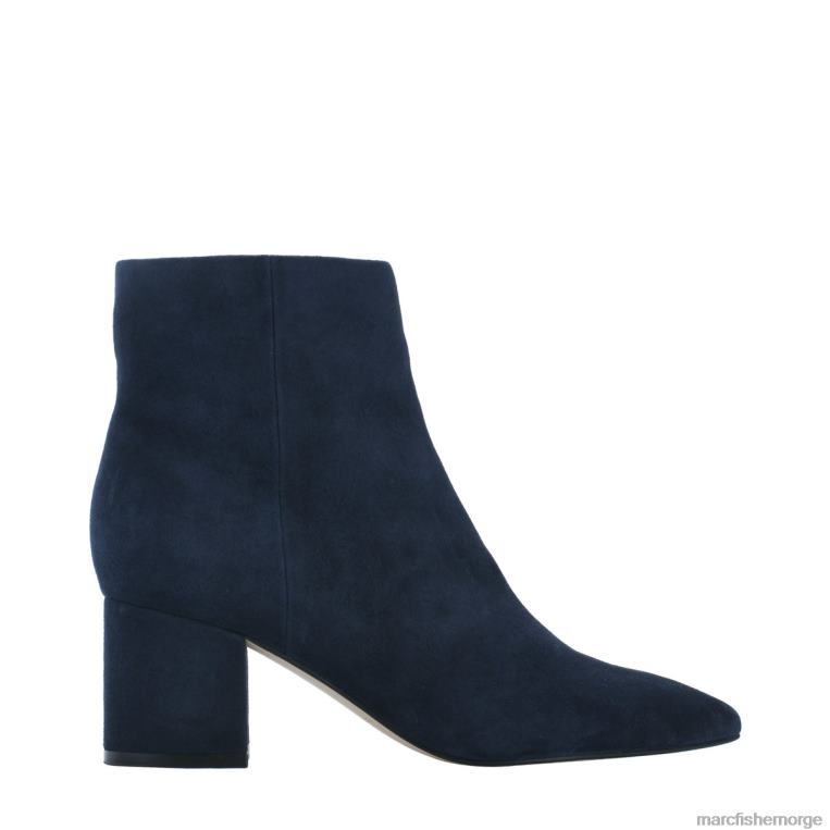Marc Fisher Booties - jarli spisse ankelstøvel kvinner marineblå semsket skinn Marc Fisher D0BZ0186