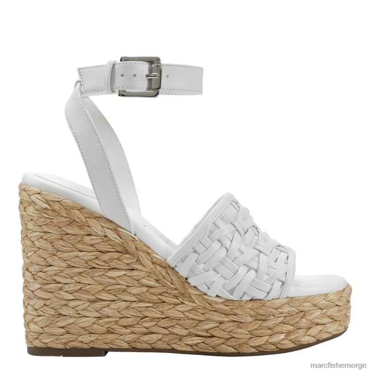 Marc Fisher Norge - godina espadrille kile sandal kvinner hvit semsket skinn Marc Fisher D0BZ0244