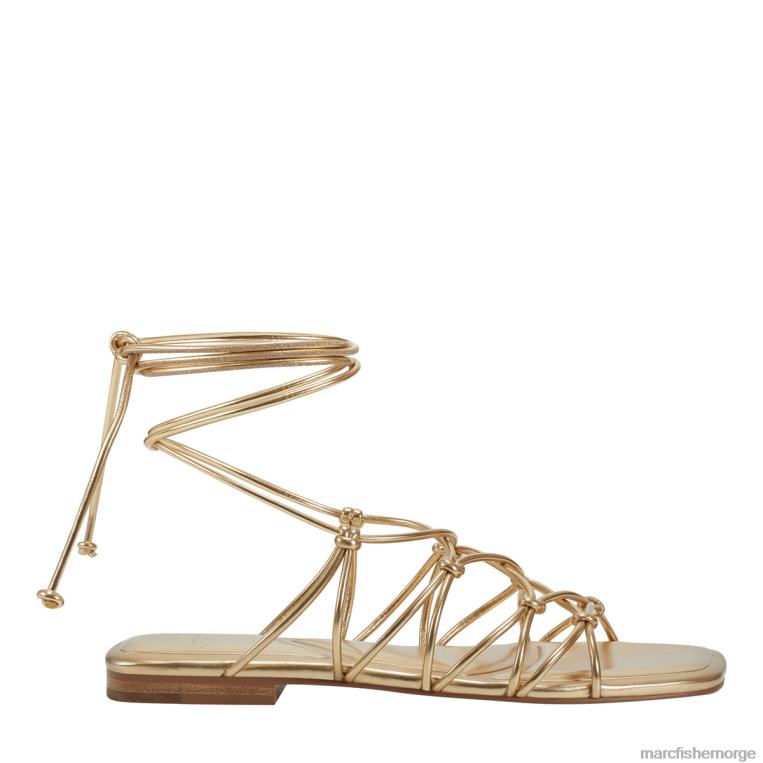 Marc Fisher Norge - monnie ankel wrap flat sandal kvinner gull Marc Fisher D0BZ0270