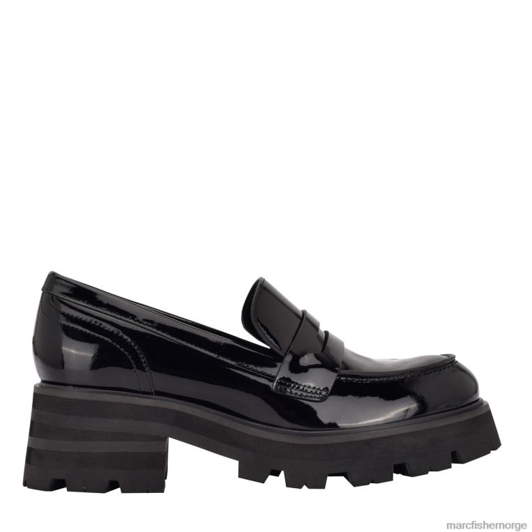 Marc Fisher Norge - latika lug såle loafer kvinner svart patent Marc Fisher D0BZ0425