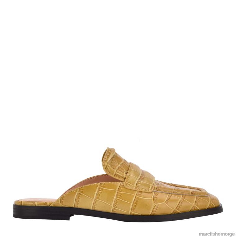 Marc Fisher Mules - flyta loafer muldyr kvinner tan kroko preget skinn Marc Fisher D0BZ0508
