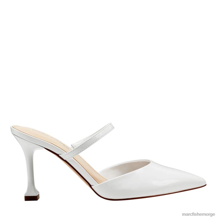 Marc Fisher Mules - hadais muldyr med hæl kvinner hvit patent Marc Fisher D0BZ0450