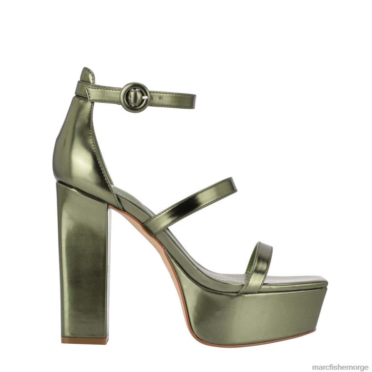 Marc Fisher Norge - frita ankelrem plattformsandal kvinner grønt metallisk skinn Marc Fisher D0BZ0588