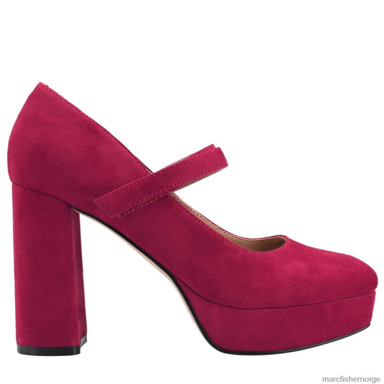 Marc Fisher Norge - nicoly platform mary jane pumpe kvinner rødt semsket skinn Marc Fisher D0BZ0584