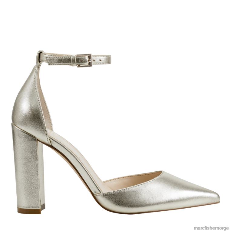 Marc Fisher Pumps - arnette ankelrem hæl kvinner platino skinn Marc Fisher D0BZ0348