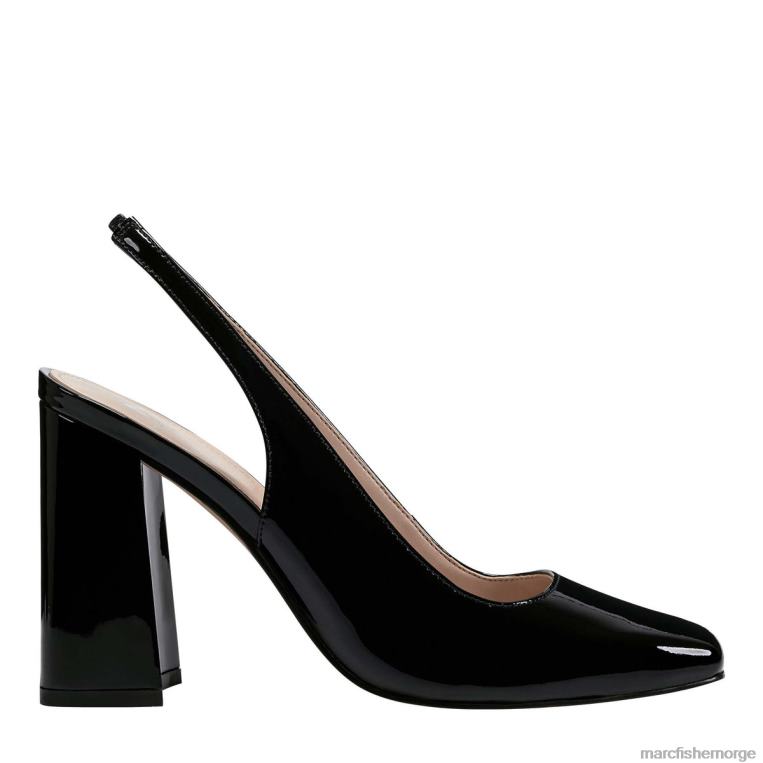 Marc Fisher Pumps - onna slingback hæl kvinner svart patent Marc Fisher D0BZ0383