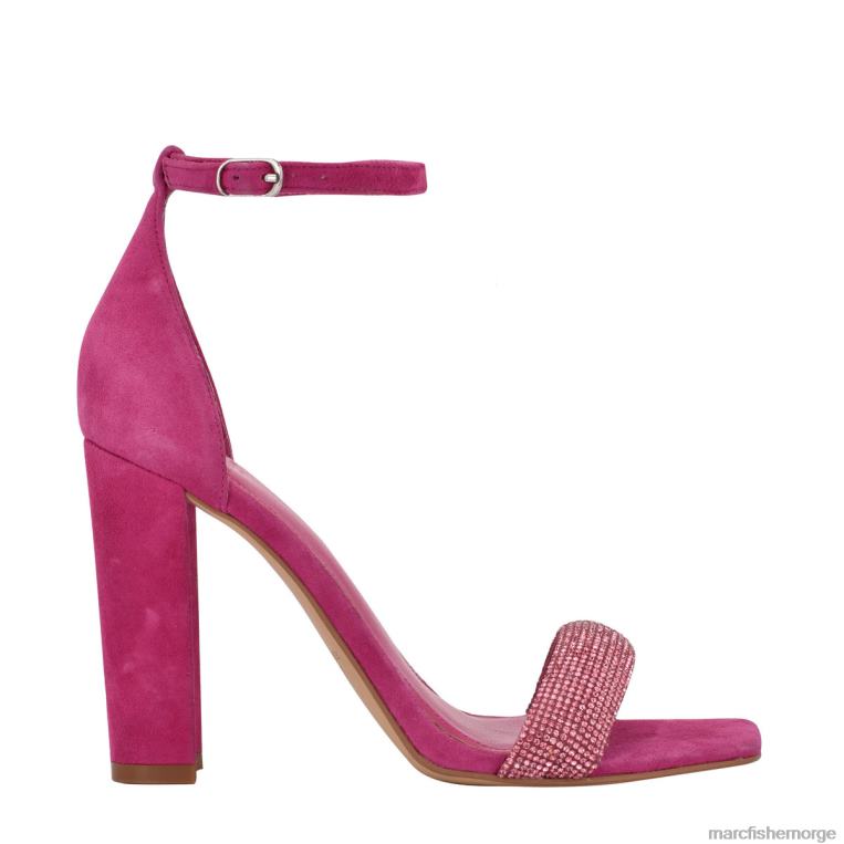 Marc Fisher Norge - angelo ankelreim sandal med hæl kvinner magenta semsket skinn Marc Fisher D0BZ0407