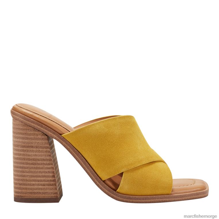 Marc Fisher Norge - barli heled slide sandal kvinner gult semsket skinn Marc Fisher D0BZ0484