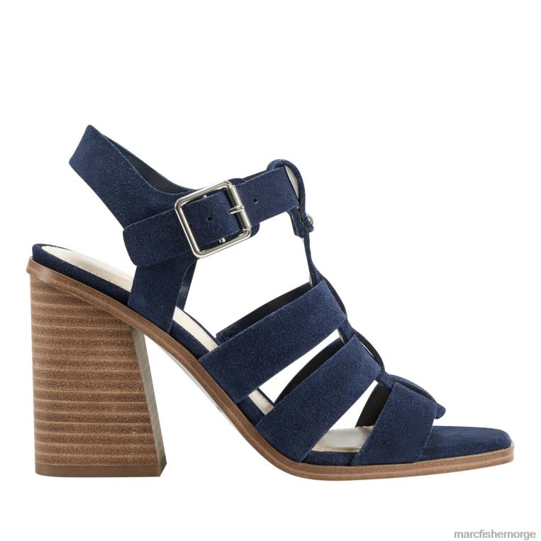 Marc Fisher Norge - fynlee sandal med blokkhæl kvinner mørkeblå semsket skinn Marc Fisher D0BZ0386