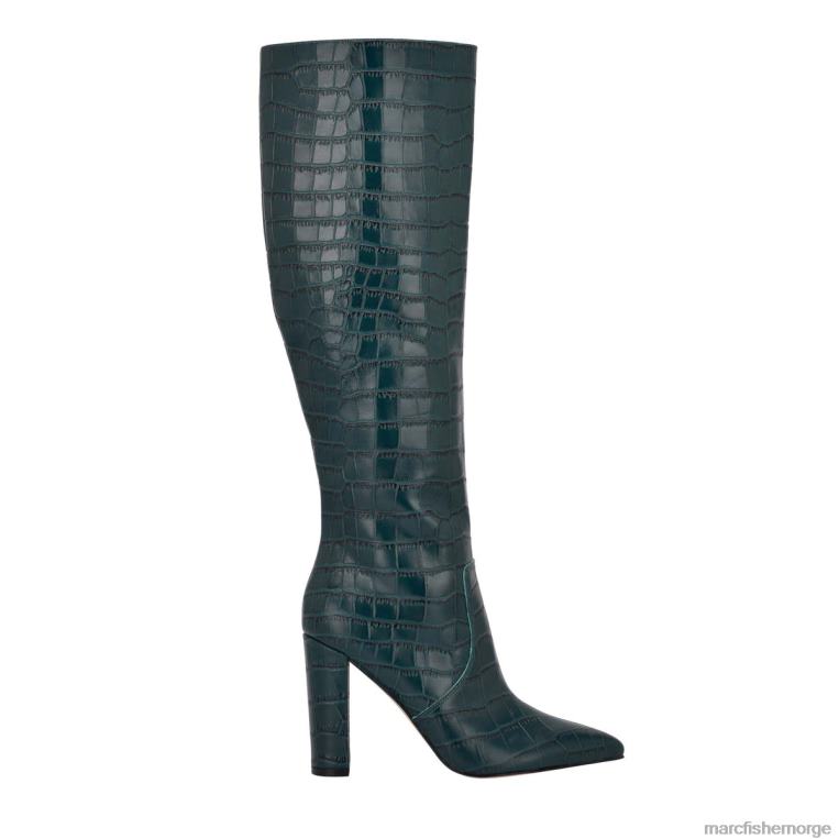 Marc Fisher Booties - giancarlo støvel med hæl kvinner blågrønt krokopreget skinn Marc Fisher D0BZ0163