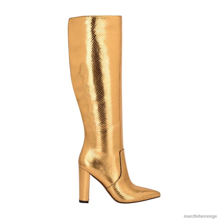 Marc Fisher Booties - giancarlo støvel med hæl kvinner gull slange semsket skinn Marc Fisher D0BZ0162