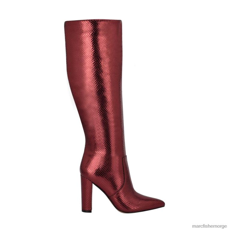 Marc Fisher Booties - giancarlo støvel med hæl kvinner rød slange semsket skinn Marc Fisher D0BZ0156