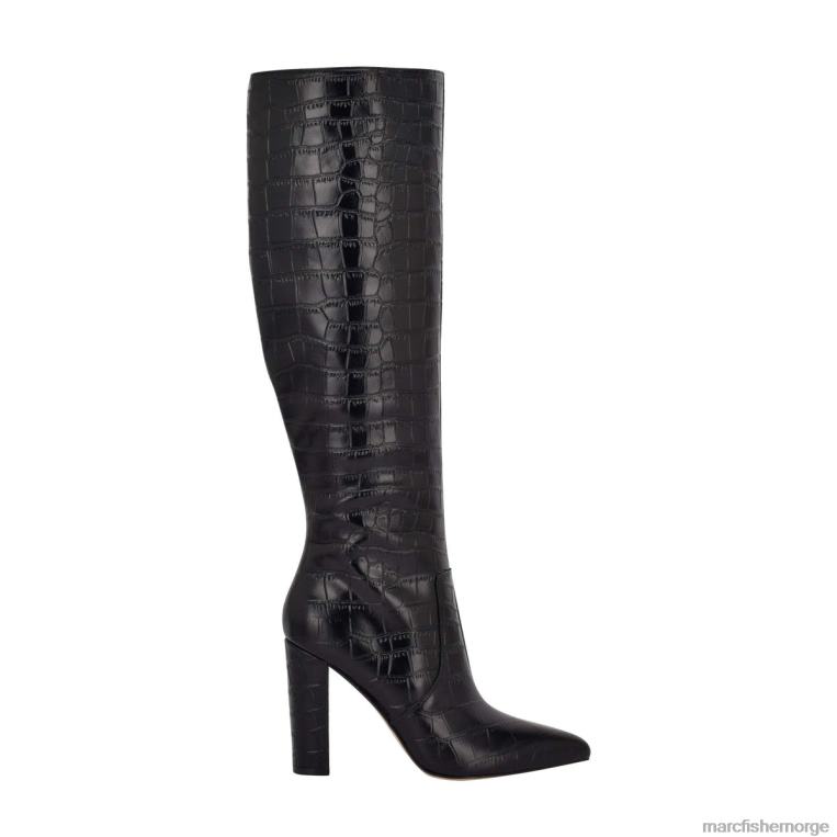 Marc Fisher Booties - giancarlo støvel med hæl kvinner svart krokopreget skinn Marc Fisher D0BZ0165