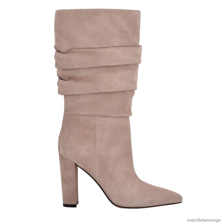 Marc Fisher Booties - gomer støvel med hæl kvinner taupe semsket skinn Marc Fisher D0BZ0184