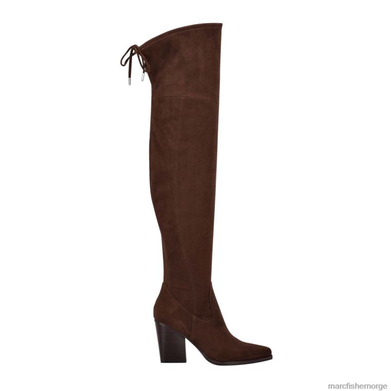 Marc Fisher Booties - okun over knestøvelen kvinner brunt semsket skinn Marc Fisher D0BZ0170