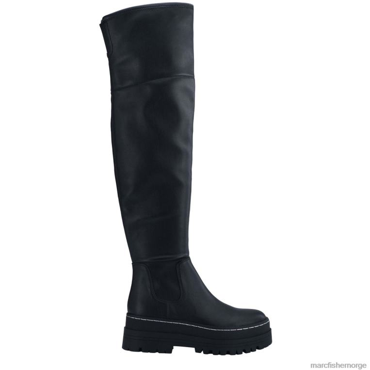 Marc Fisher Booties - philly over knestøvelen kvinner svart skinn Marc Fisher D0BZ0149