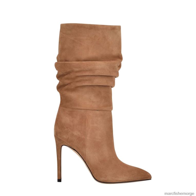 Marc Fisher Booties - romy støvel med hæl kvinner konjakk semsket skinn Marc Fisher D0BZ0178