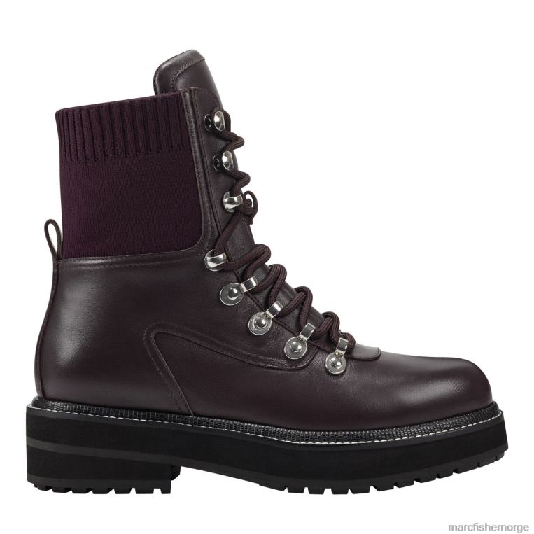 Marc Fisher Booties - elwa snøresko kvinner vin/svart skinn Marc Fisher D0BZ029