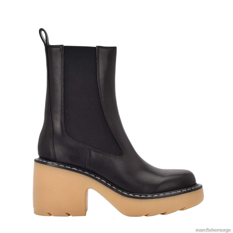 Marc Fisher Booties - fredy lug såle bootie kvinner svart skinn/natur Marc Fisher D0BZ049