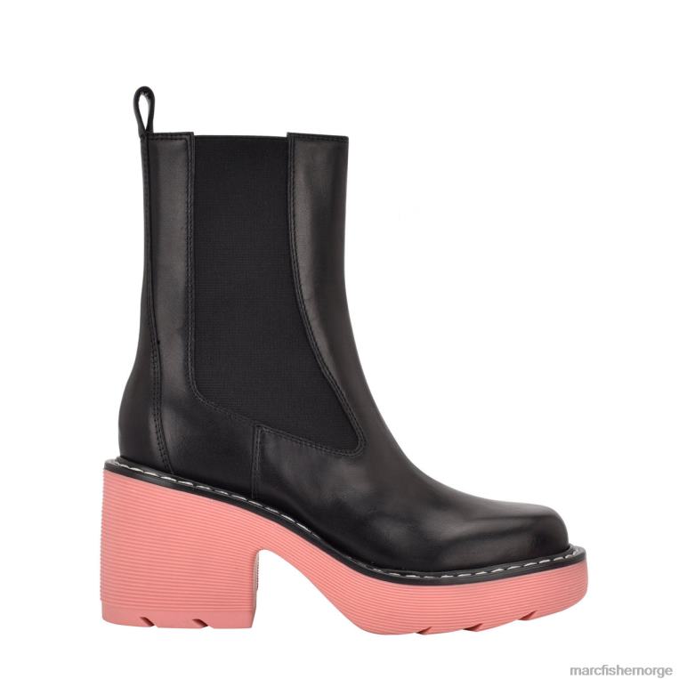 Marc Fisher Booties - fredy lug såle bootie kvinner svart skinn/rosa Marc Fisher D0BZ041