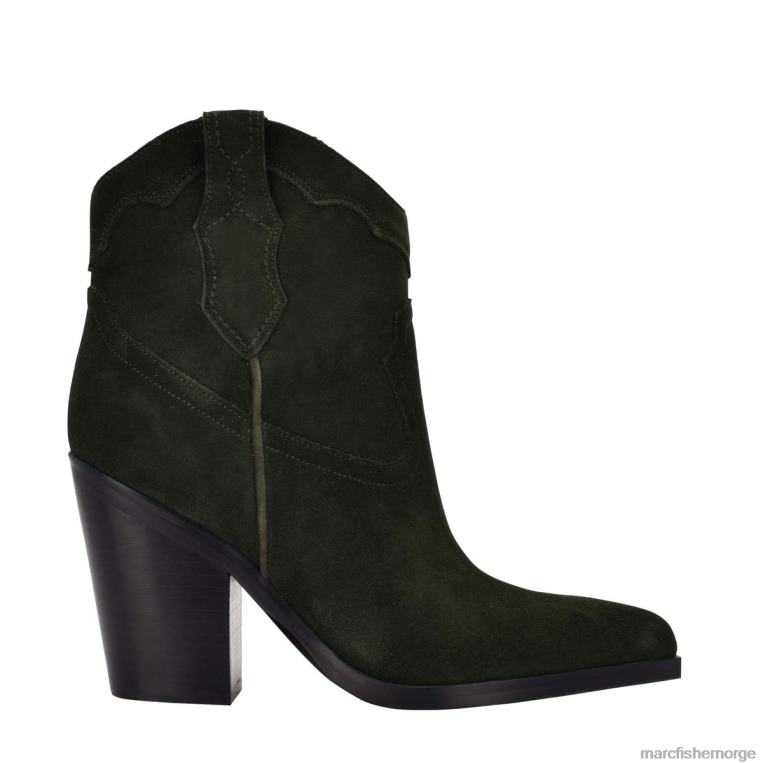 Marc Fisher Booties - gona westernsko kvinner mørkegrønn semsket skinn Marc Fisher D0BZ0107