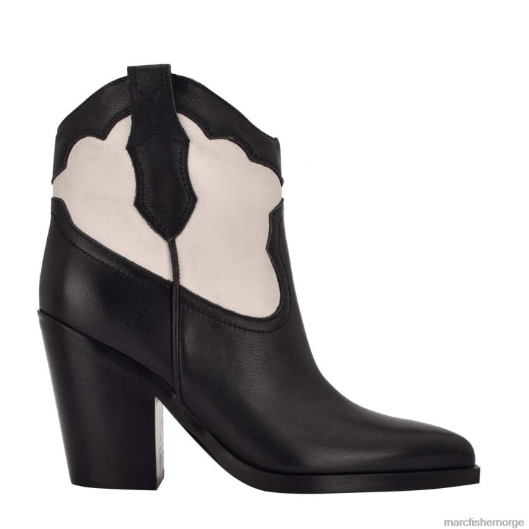 Marc Fisher Booties - gona westernsko kvinner svart/chic krem ​​skinn Marc Fisher D0BZ0120