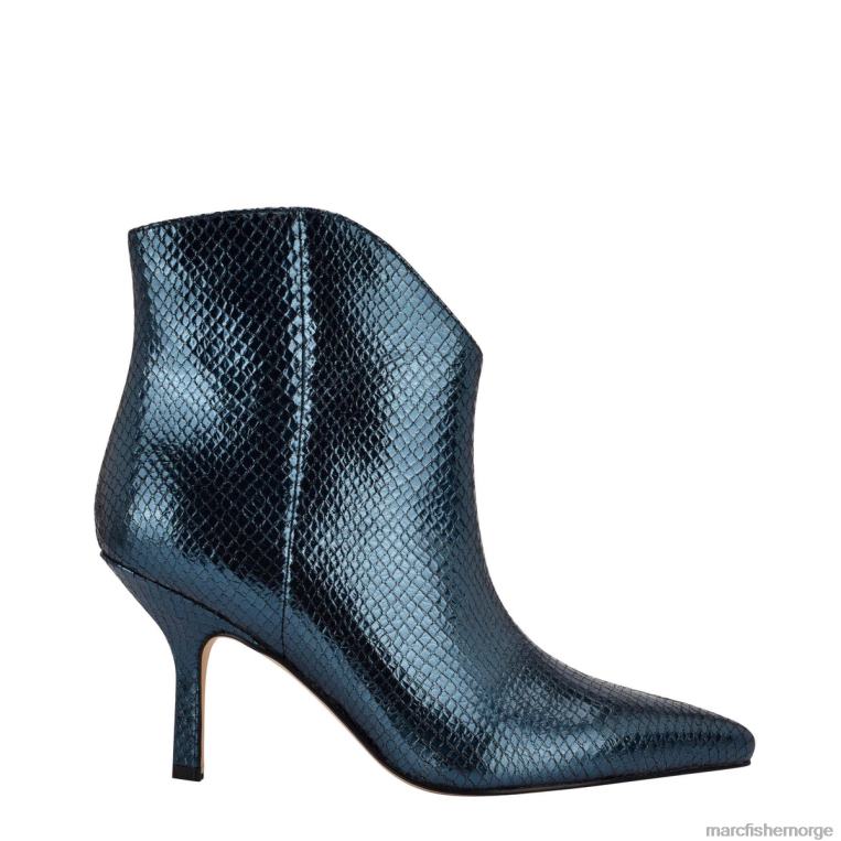 Marc Fisher Booties - haylian støvel med spiss tå kvinner skinn med blå slangetrykk Marc Fisher D0BZ093