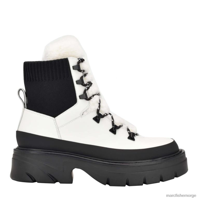 Marc Fisher Booties - izuma lugsole bootie kvinner elegant krem/svart skinn Marc Fisher D0BZ050