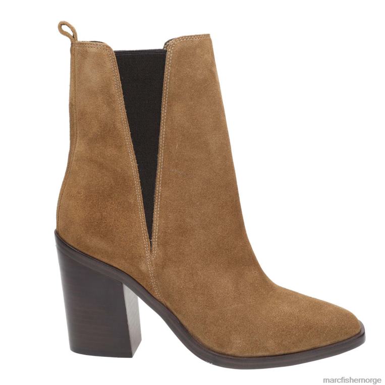Marc Fisher Booties - kristie støvlett med hæl kvinner brunt semsket skinn Marc Fisher D0BZ030