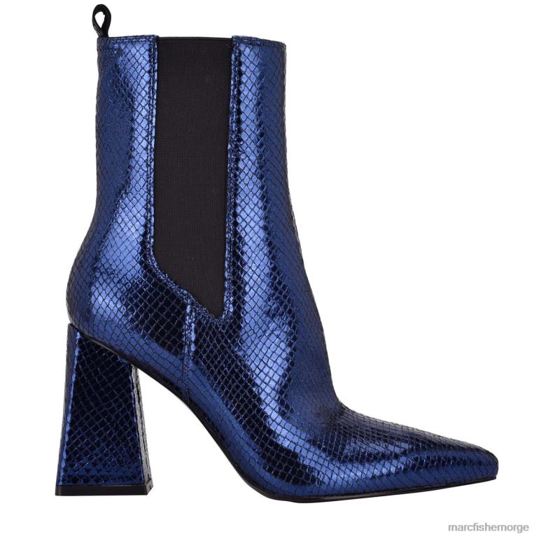 Marc Fisher Booties - kylynn chelsea støvlett med hæl kvinner skinn med blå slangetrykk Marc Fisher D0BZ0108