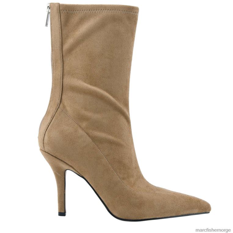 Marc Fisher Booties - luftig støvlett med hæl kvinner konjakk semsket skinn Marc Fisher D0BZ033