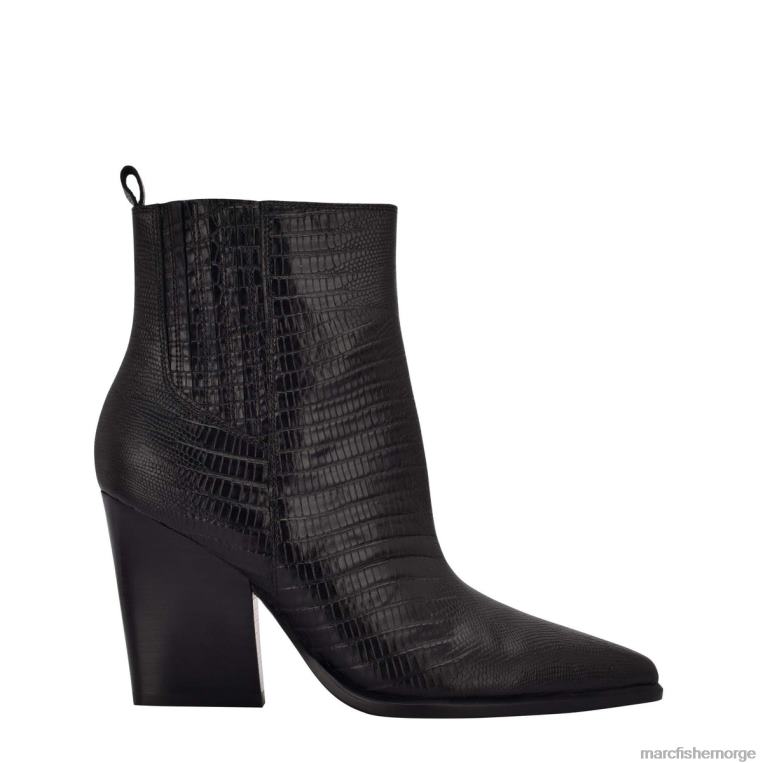 Marc Fisher Booties - mariel westernsko med hæl kvinner svart krokopreget skinn Marc Fisher D0BZ053