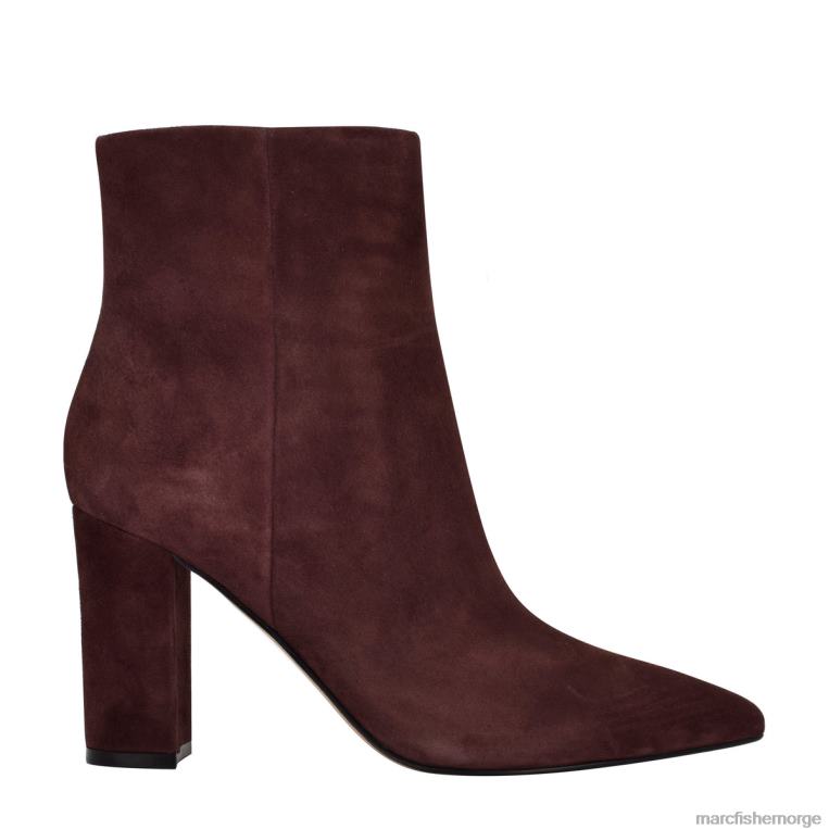 Marc Fisher Booties - ulani støvlett med hæl kvinner mørk vin semsket skinn Marc Fisher D0BZ0129
